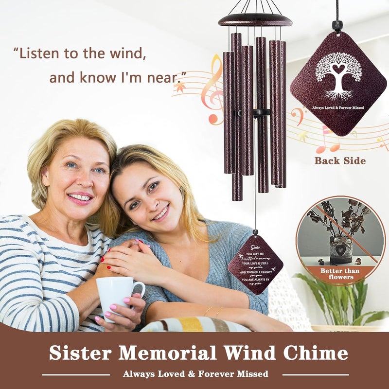 Doopeer Memorial Gifts for Loss of Sister, 32" Sympathy Wind Chimes in Memory of Sister Sympathy Gift - Image 2